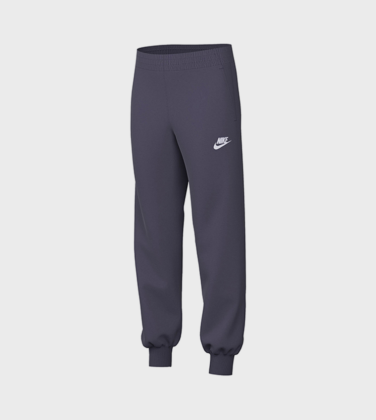 purple nike swoosh joggers