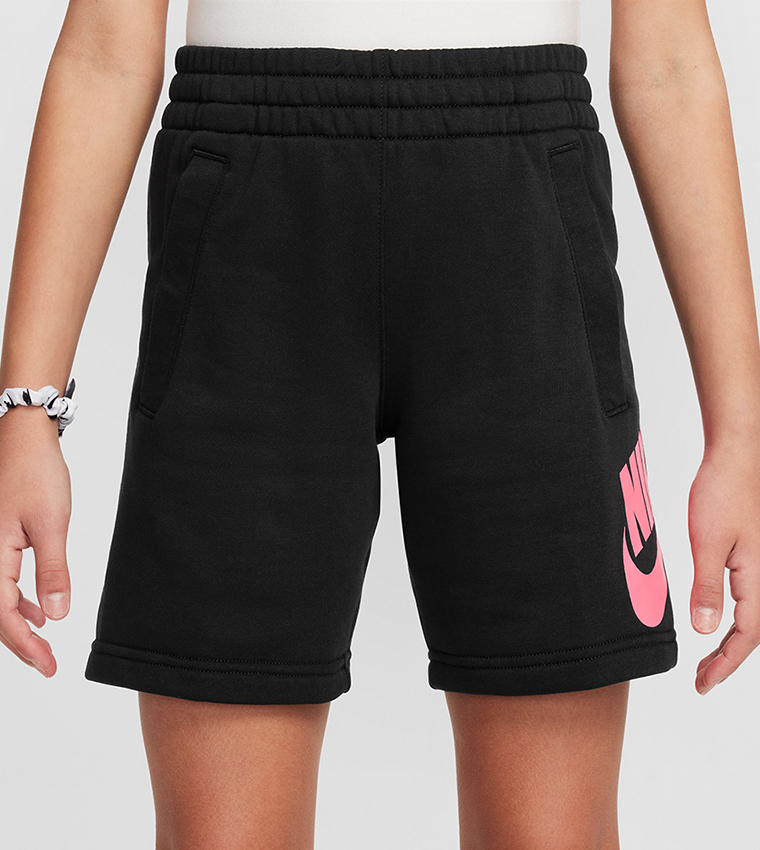 Logo Printed Elastic Waist Shorts