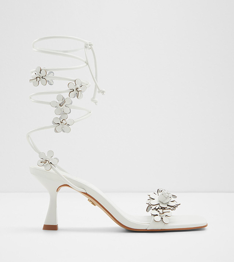 Buy Aldo FIORELA Applique Lace Up Heel Sandals In White 6thStreet Kuwait