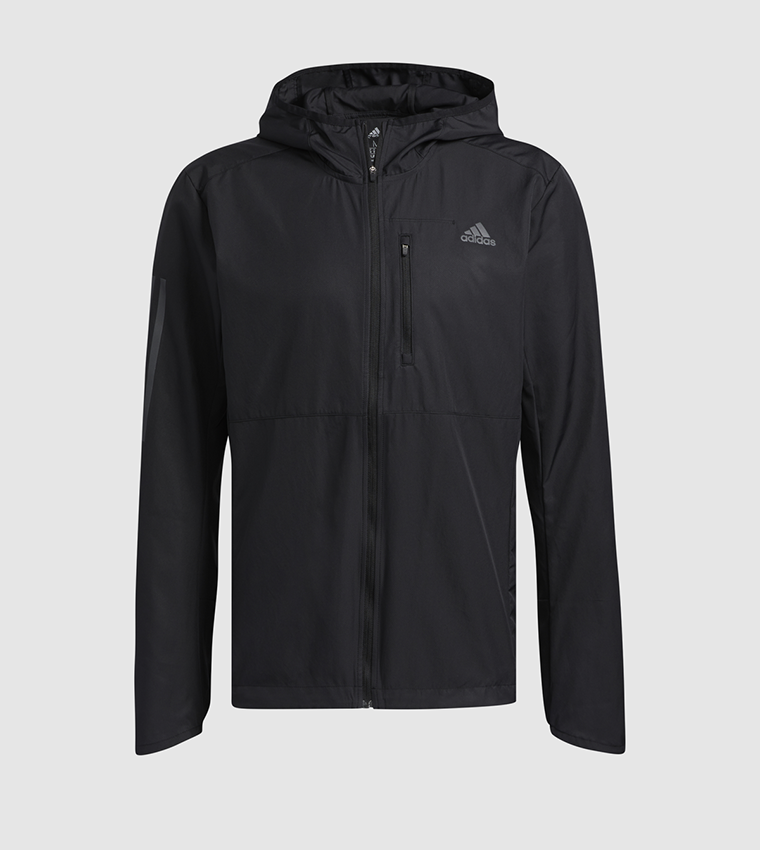 Buy Adidas Own The Run Hooded Wind Jacket Black In Black 6thstreet Qatar 4011