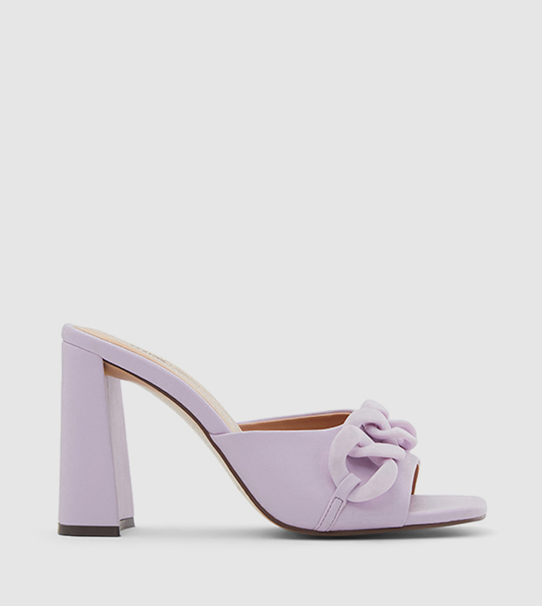 Purple store block heels