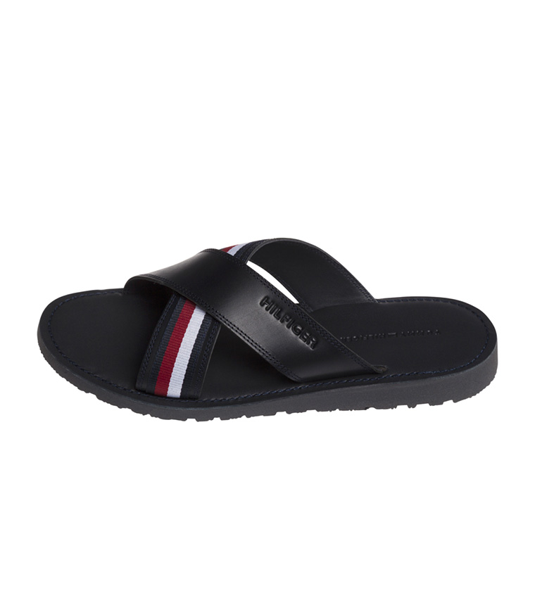 Tommy hilfiger flip hot sale flops leather