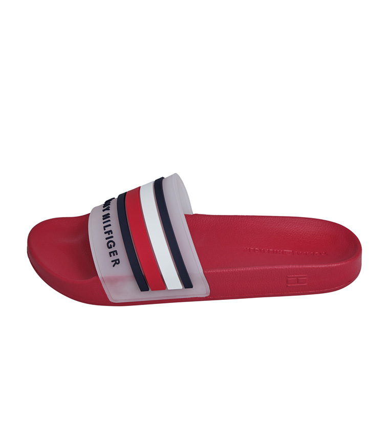 Red tommy deals hilfiger slides