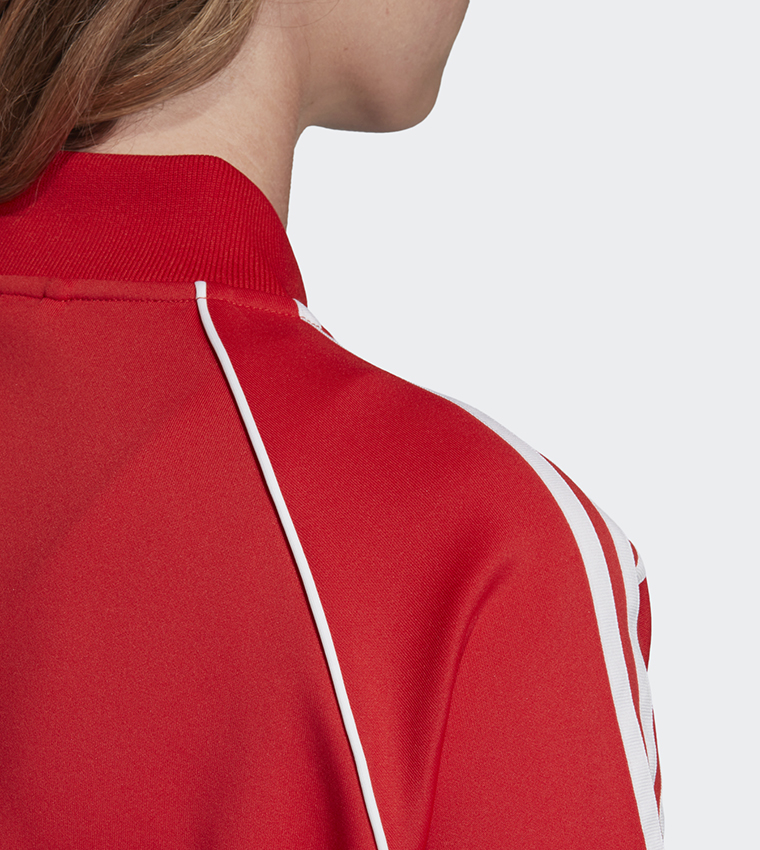 Buy Adidas Originals Logo Printed Long Sleeves Track Jacket In Red ...