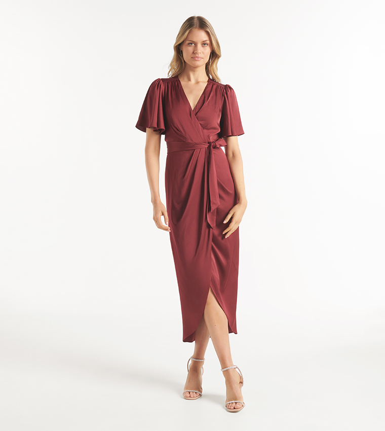 forever new carolina satin midi dress Forever New Carolina Satin Midi Dress