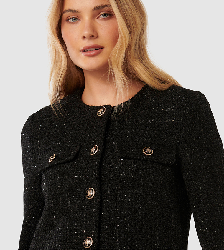 BAILEE Tweed Crop Boucle Jacket