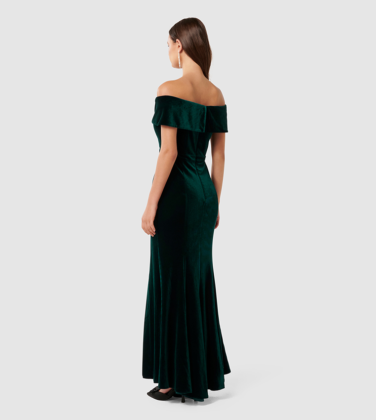 RENESMEE Off Shoulder Velvet Gown