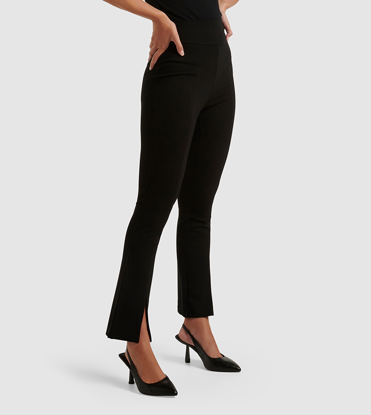 Buy Forever New LAYLA Flared Pants With Slit In Black