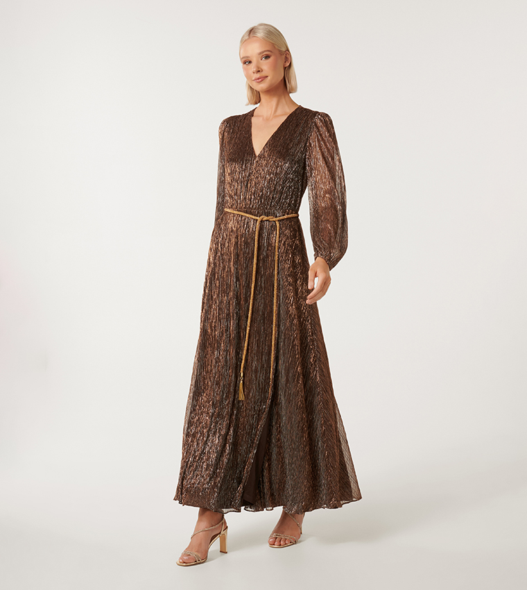 Belted store maxi dress