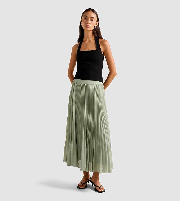 AURORA Pleated Midi Skirt