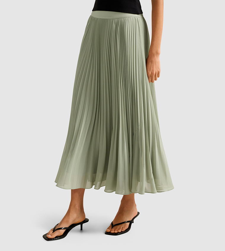 AURORA Pleated Midi Skirt