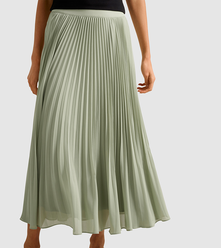AURORA Pleated Midi Skirt