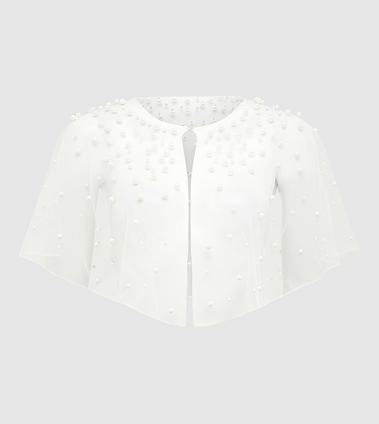 ABIGAIL Pearl Embellished Cape