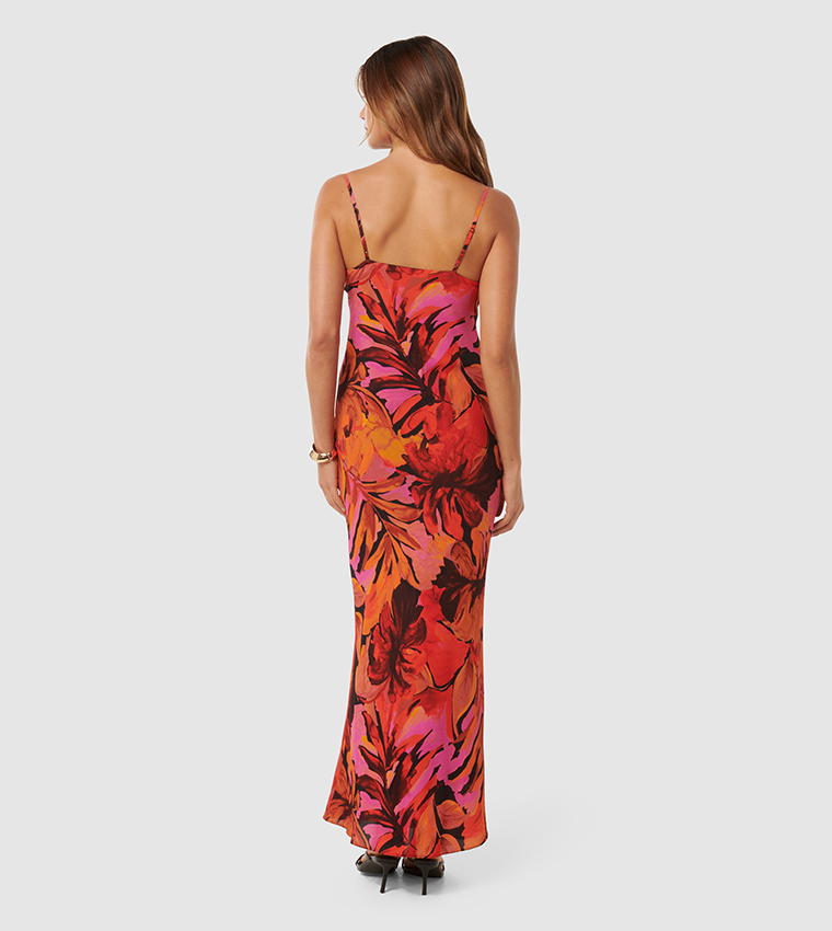 VALENTINA Printed Strappy Maxi Dress
