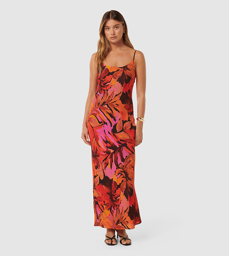 VALENTINA Printed Strappy Maxi Dress