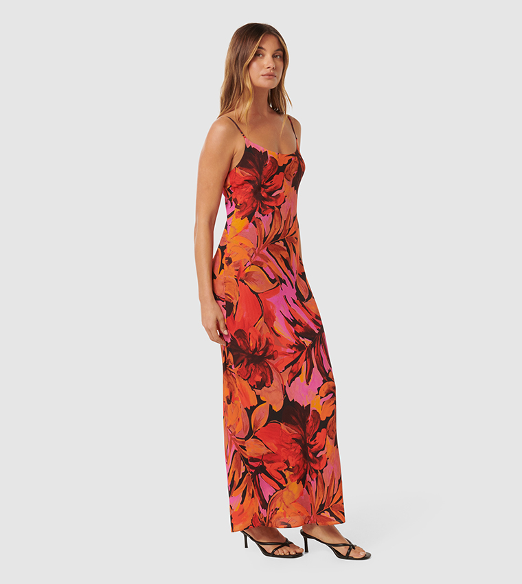 VALENTINA Printed Strappy Maxi Dress
