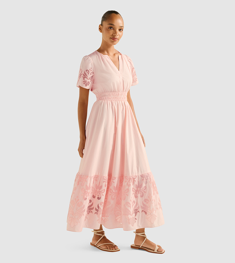 ELEANOR Embroidered V-Neck Maxi Dress
