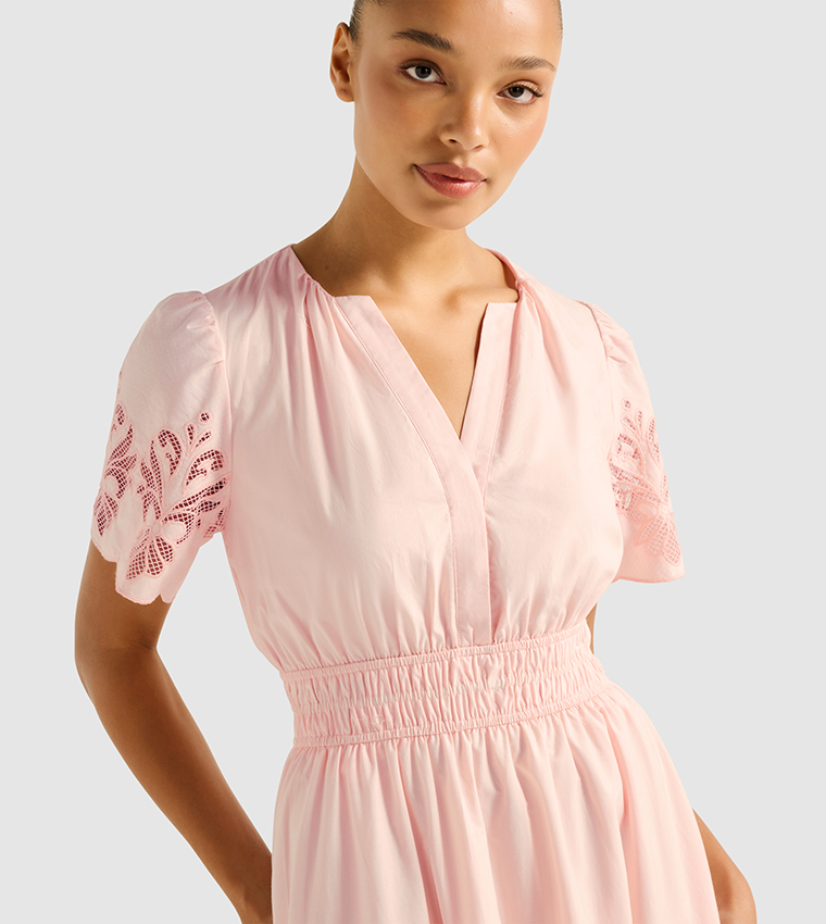 ELEANOR Embroidered V-Neck Maxi Dress