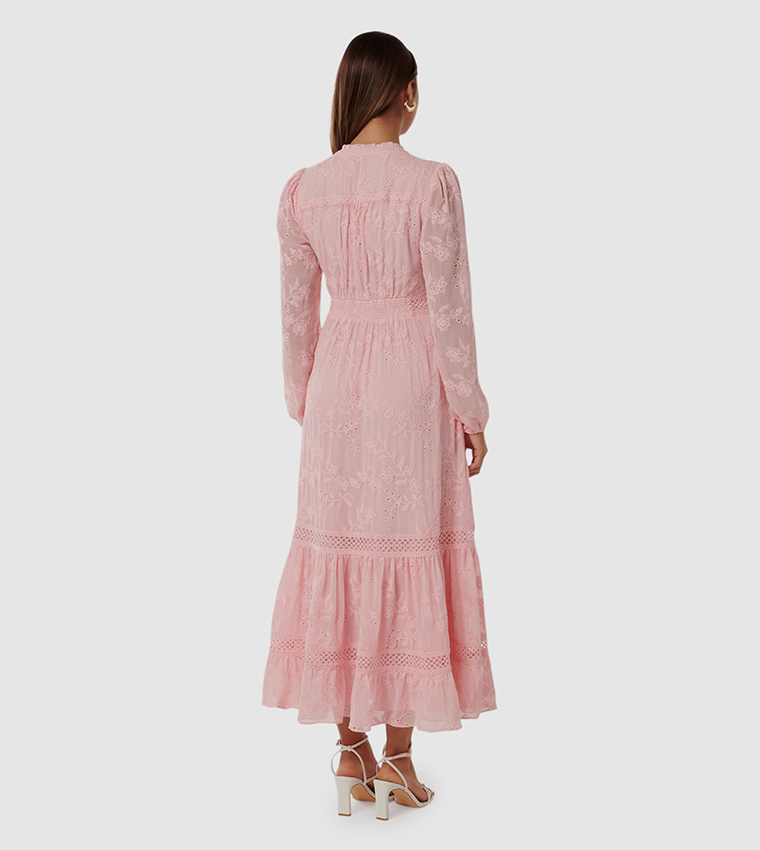 HELEN Broderie Long Sleeves Midaxi Dress