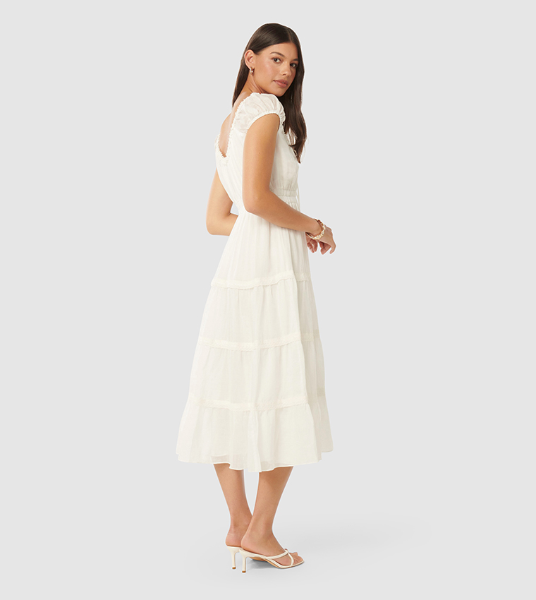TUSCANY Solid Tiered Dress
