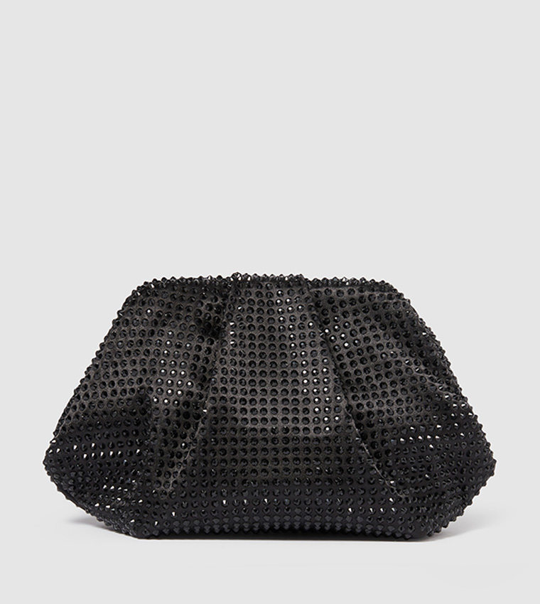SIGNATURE REECE Ruched Embellished Clutch