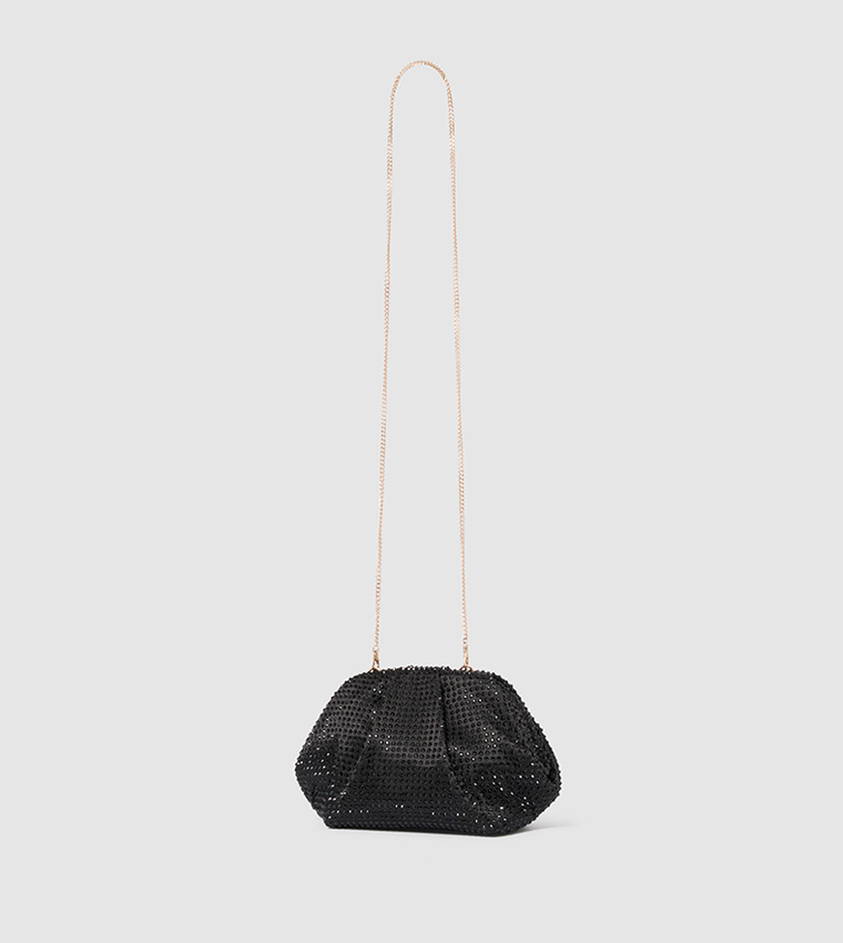 SIGNATURE REECE Ruched Embellished Clutch