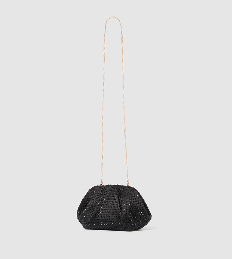 SIGNATURE REECE Ruched Embellished Clutch