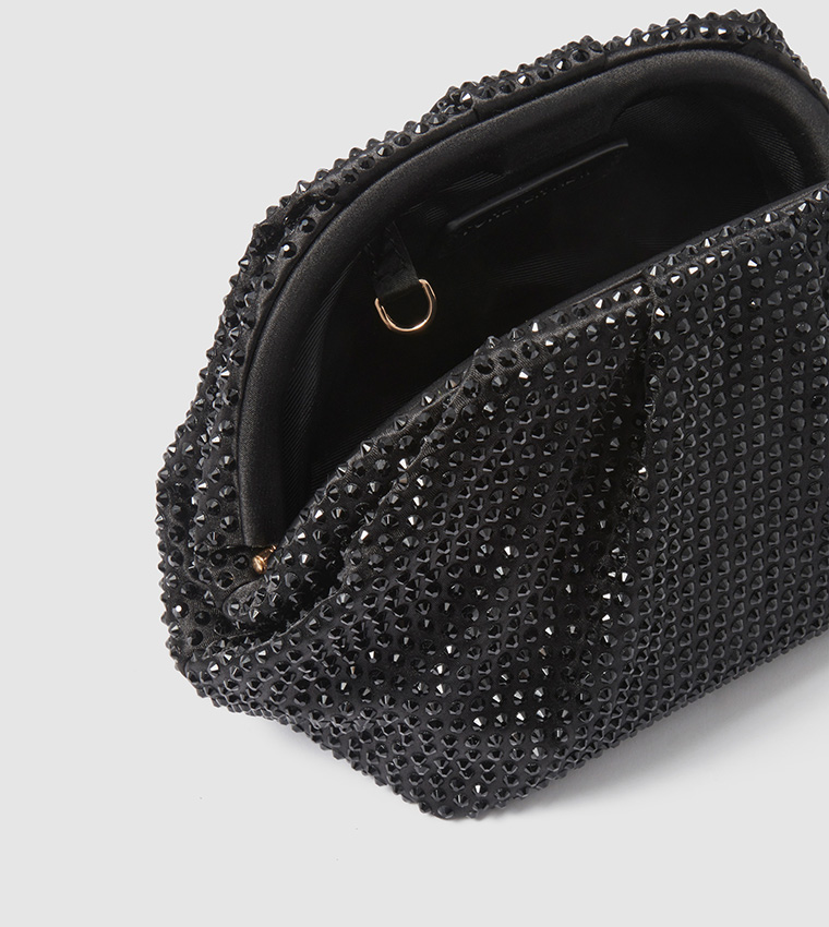 SIGNATURE REECE Ruched Embellished Clutch