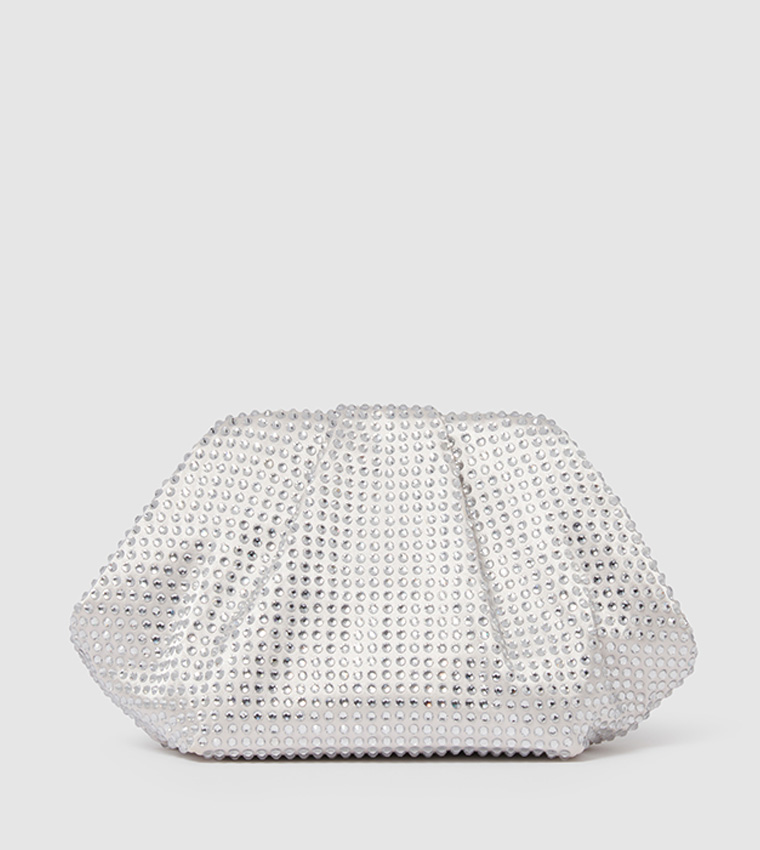 SIGNATURE REECE Ruched Embellished Clutch