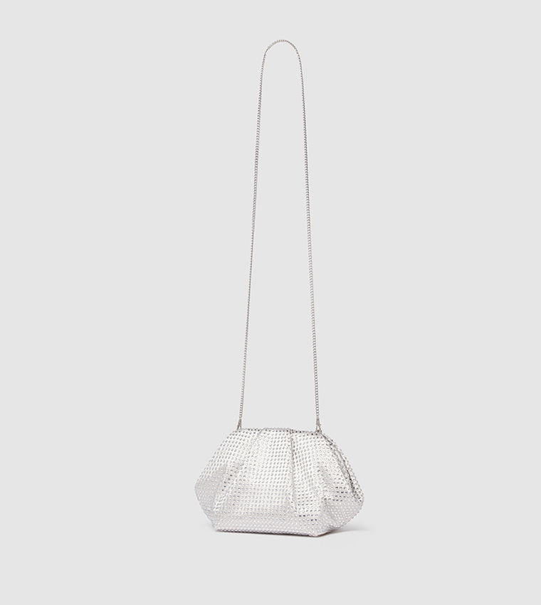 SIGNATURE REECE Ruched Embellished Clutch