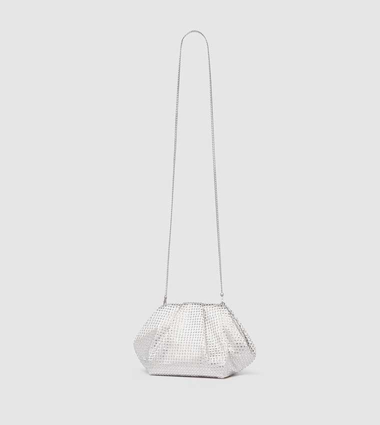 SIGNATURE REECE Ruched Embellished Clutch