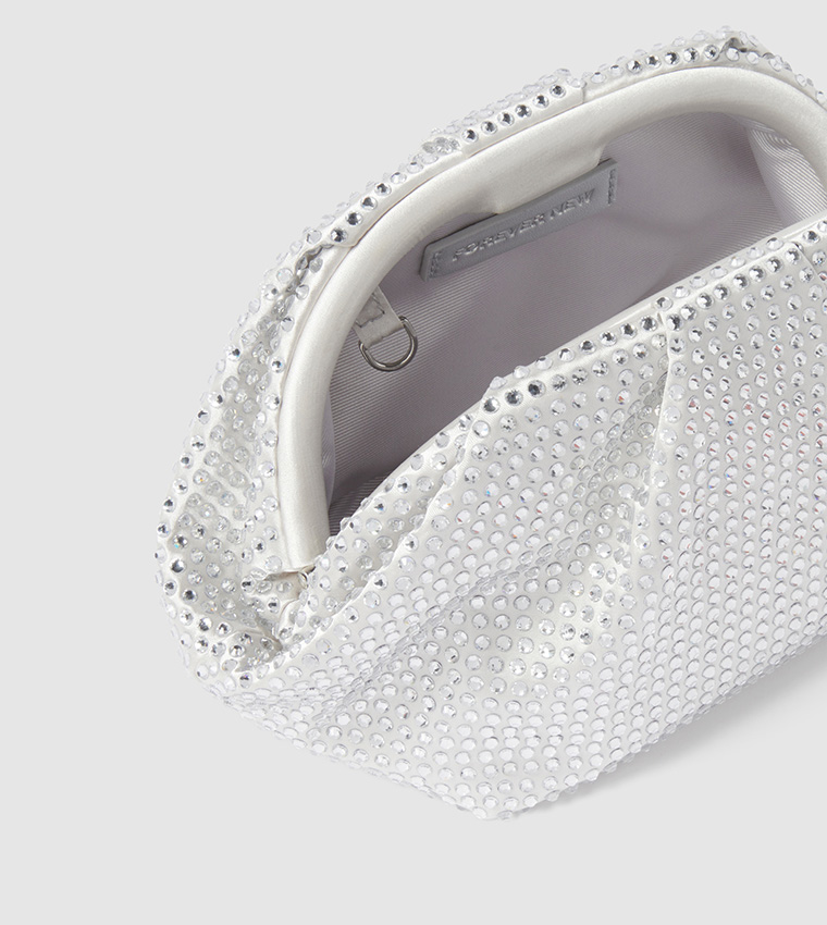SIGNATURE REECE Ruched Embellished Clutch