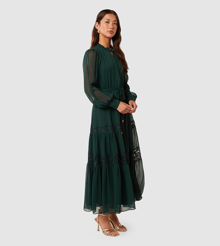 green emerald velvet dress FOREVER NEW main image 0