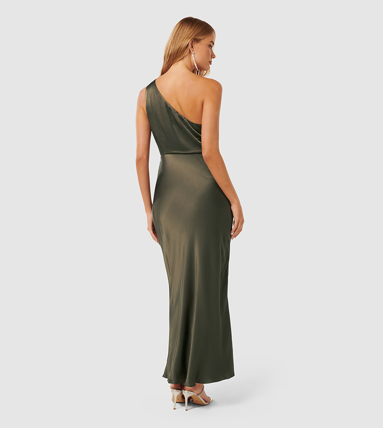 EMILY One Shoulder Satin Maxi Dress