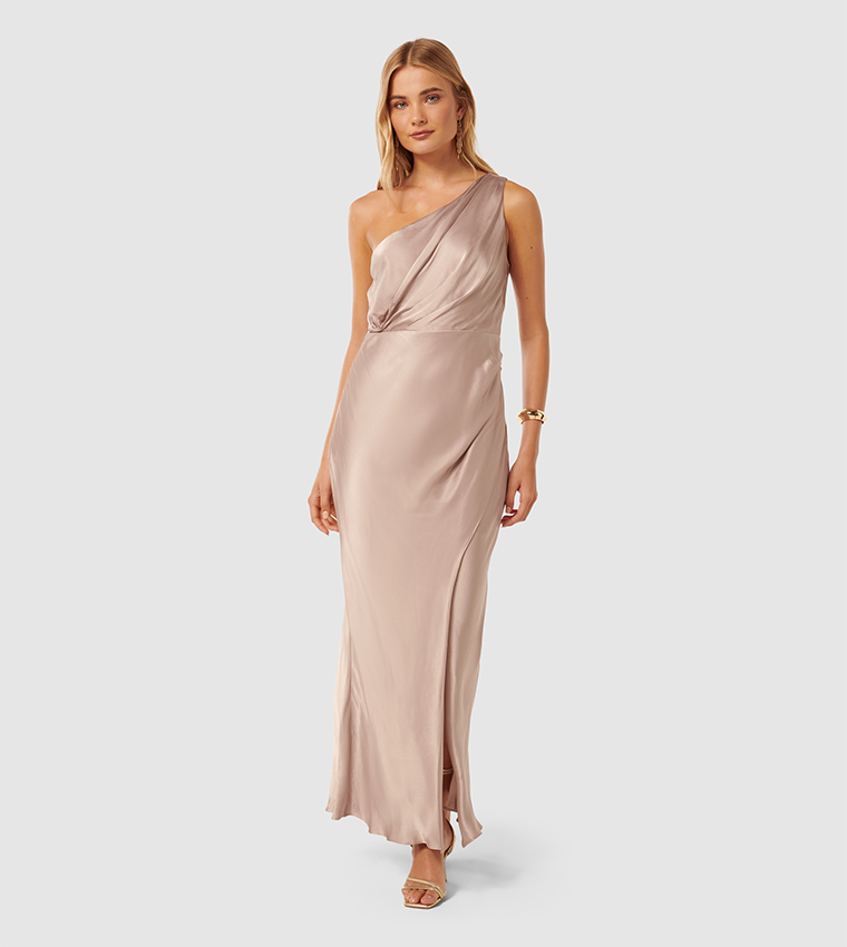 EMILY One Shoulder Satin Maxi Dress