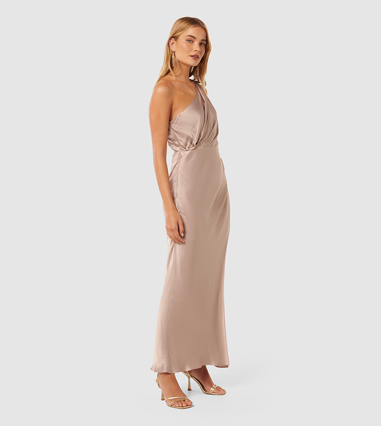 EMILY One Shoulder Satin Maxi Dress