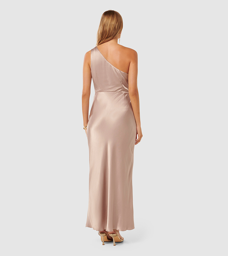 EMILY One Shoulder Satin Maxi Dress