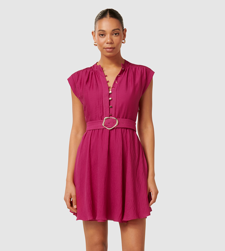 Buy Forever New LUCILLE Textured Belted Mini Dress In Pink | 6thStreet  Bahrain