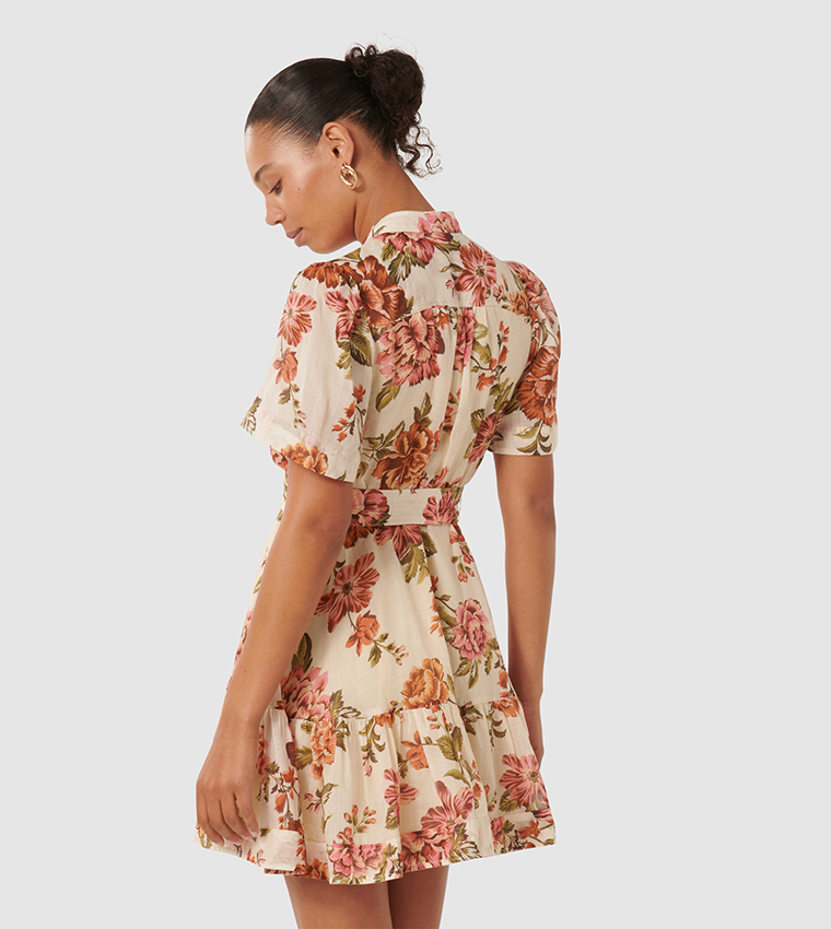 Buy Forever New JODIE Floral Print Skater Mini Dress In Cream ...
