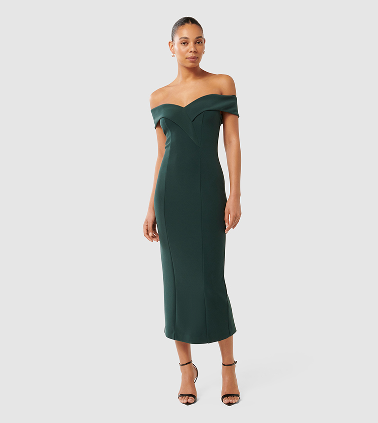 RENATA Off Shoulder Midi Dress