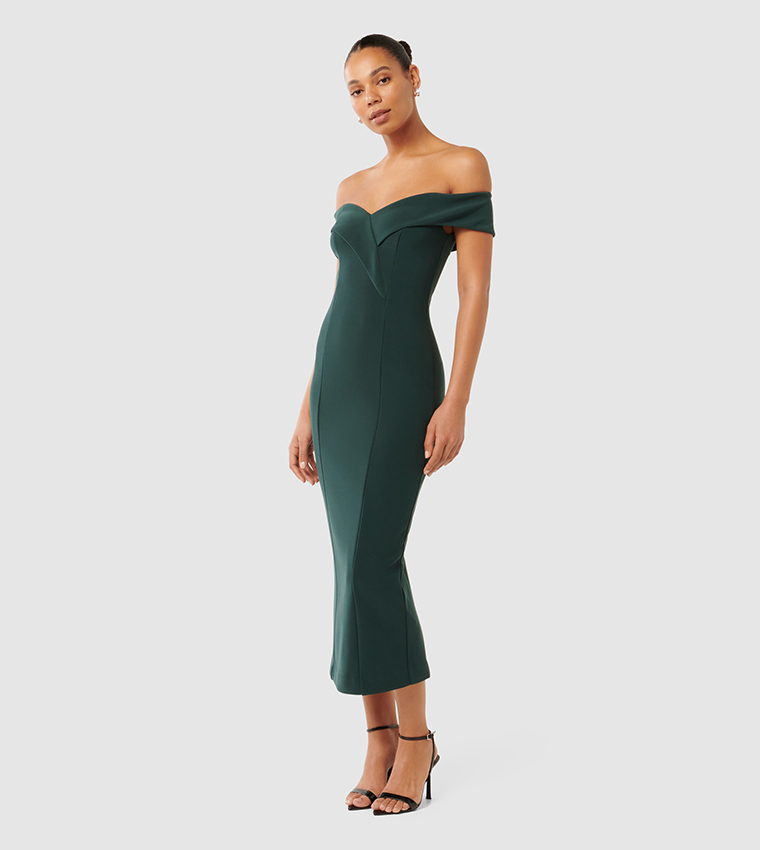 RENATA Off Shoulder Midi Dress