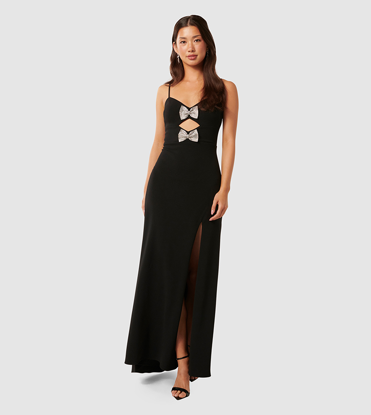BRYNN Embellished Bow Maxi Dress