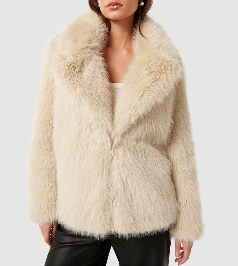 HUNTER Faux Fur Long Sleeves Coat