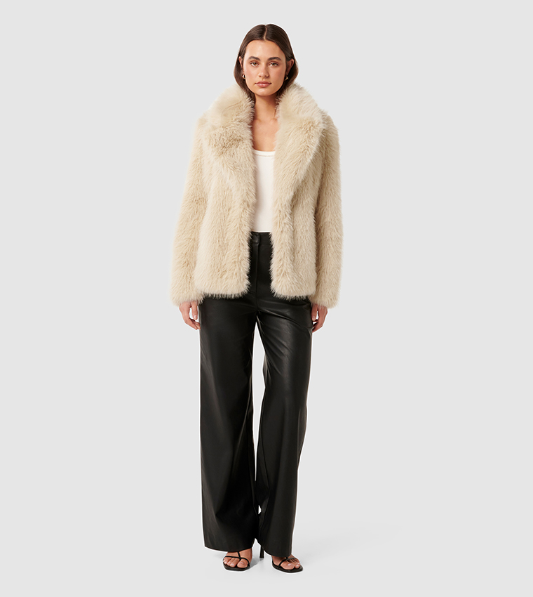HUNTER Faux Fur Long Sleeves Coat