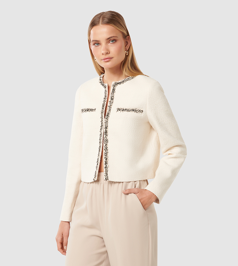 MARIE Round Neck Tweed Jacket
