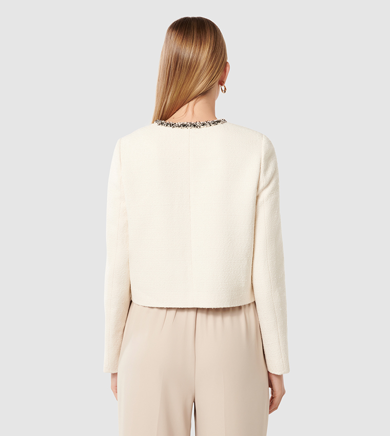 MARIE Round Neck Tweed Jacket
