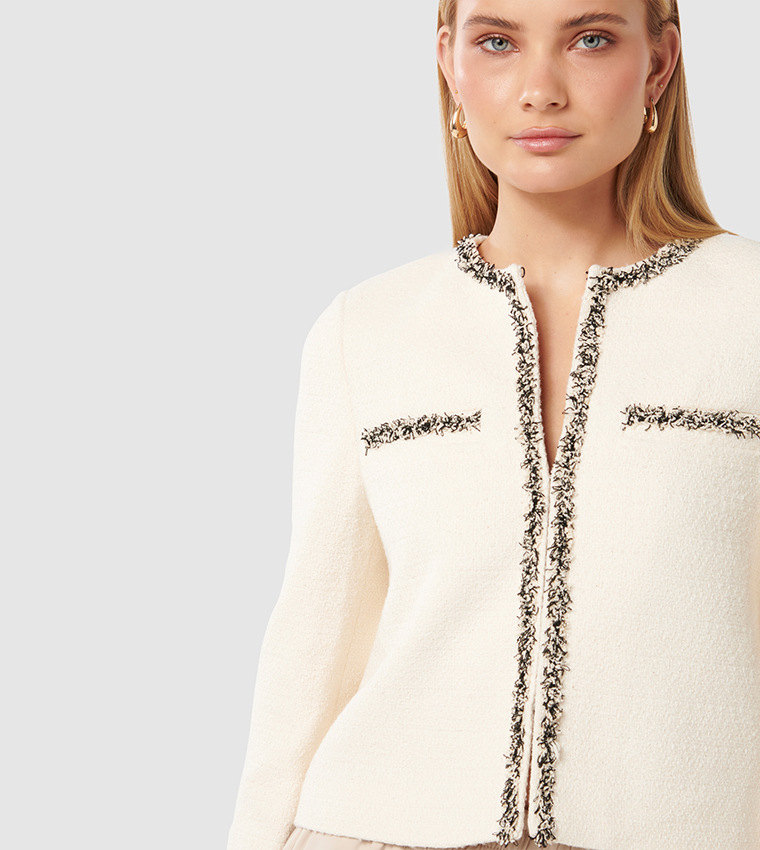 MARIE Round Neck Tweed Jacket
