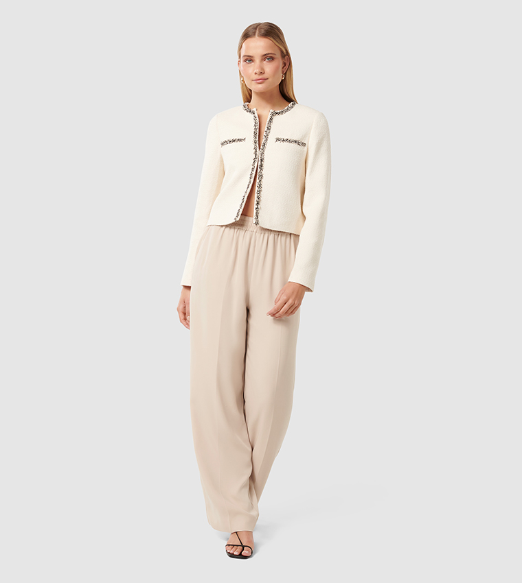 MARIE Round Neck Tweed Jacket