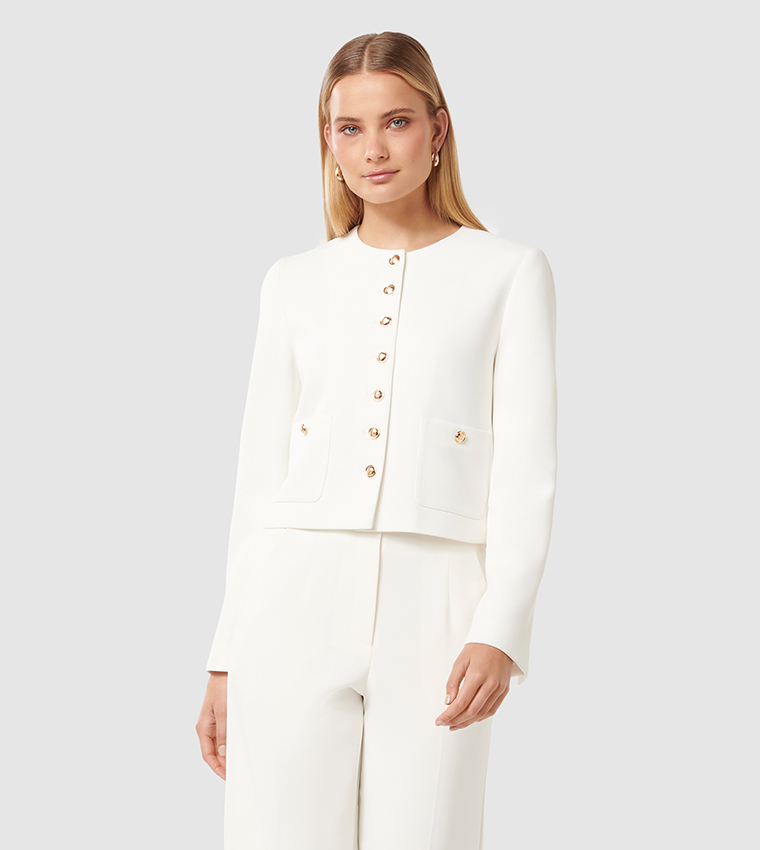 ELIZA Solid Button-Up Jacket