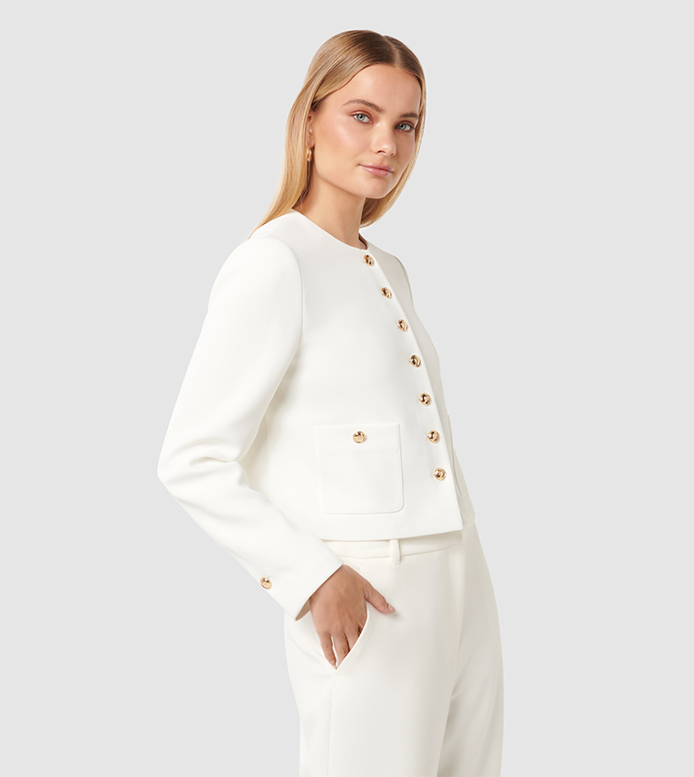 ELIZA Solid Button-Up Jacket